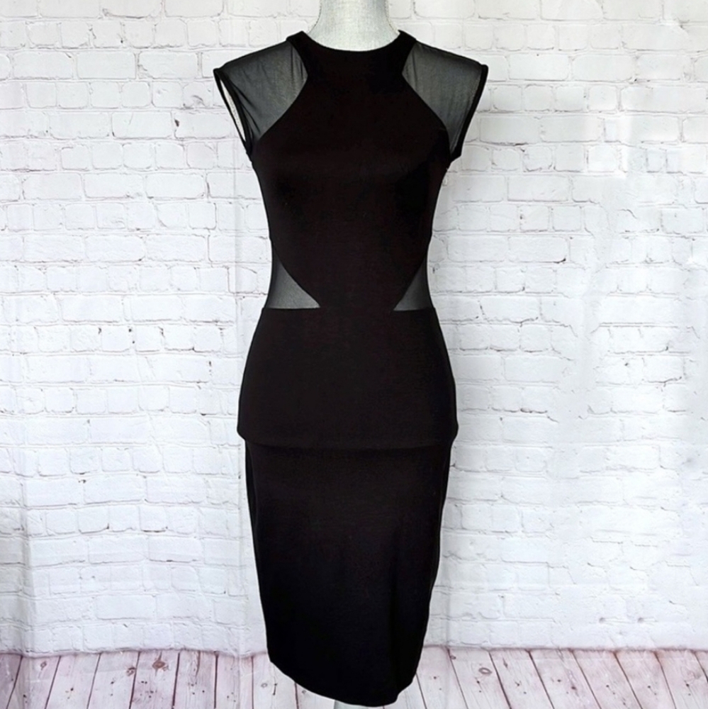 French Connection Black Halter Sheath Midi Dress - Picture 4 of 6